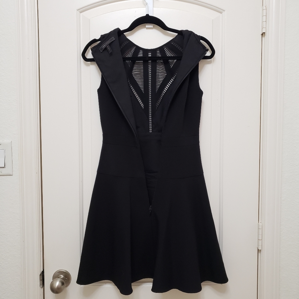BCBGMaxAzria Embroidered Sheer-Trim Dress - Picture 3 of 16